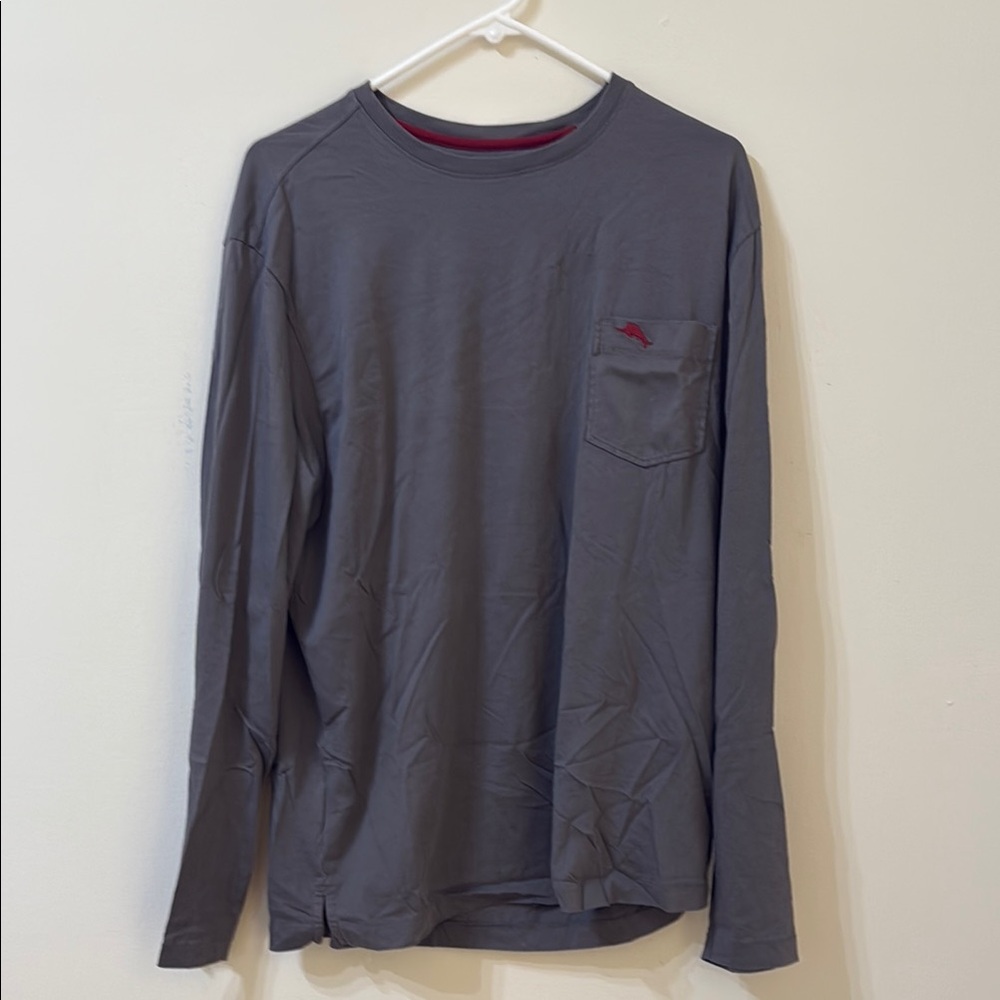 Tommy Bahama Gray Long Sleeve Men's Tee